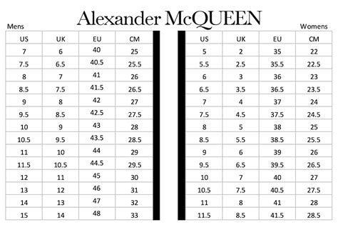 alexander mcqueen size chart.